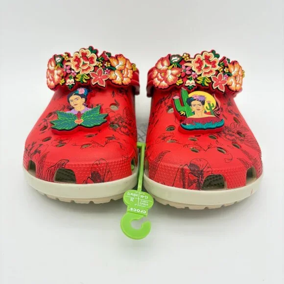 NWT Womens Size 12 Mens Size 10  Frida Kahlo Bone Red Crocs Classic Clogs - Picture 2 of 11